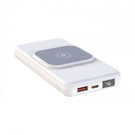 Повербанк XO PR161 Magnetic Wireless (10000 mAh / Out: USB-A 22.5W, Type-C 20W, Qi 15W/ In: Type-C 18W PD) с LED индикатором Белый