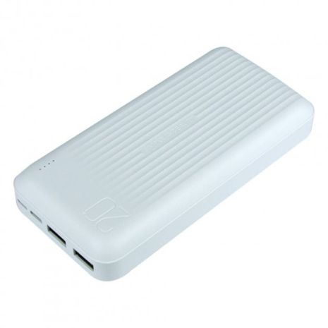 Повербанк XO PB302 (20000 mAh / Out: 2USB 5V/2A / In: Type-C, micro-USB 5V/2A ) с LED индикатором, Белый