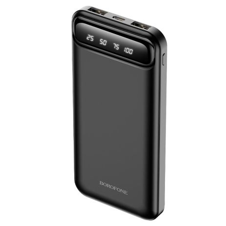 Повербанк Borofone BJ14 Freeway (10000 mAh / 2USB 5Vx2A / In: Type-C, micro-USB 5Vx2A) LED, Black