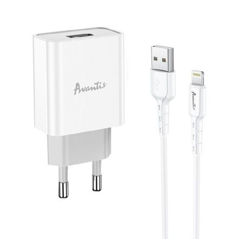 Зарядное устройство Avantis A825 1USB Lightning White