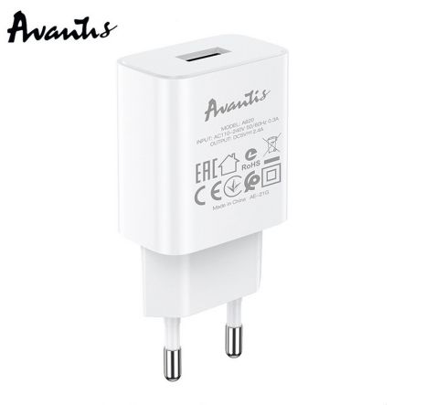 Зарядний пристрій Avantis A820 1USB Type-C White