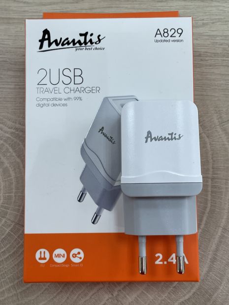 Зарядний пристрій Avantis A829 2USB White