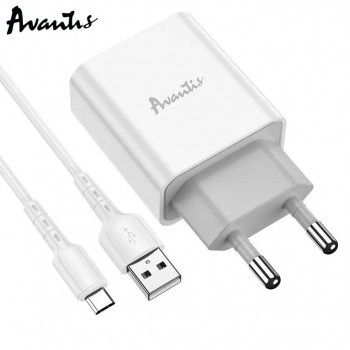 Зарядное устройство Avantis A825 1USB Type-C White