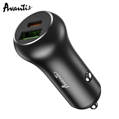 Автомобильное ЗУ Avantis A918PD 38W (PD20W + QC3.0) Black