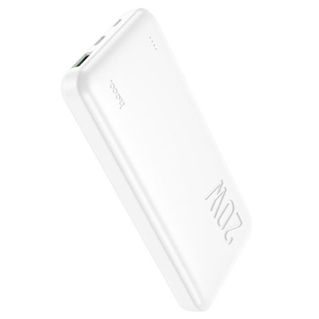 Повербанк Hoco J87 (10000 mAh/Out: USB 18W QC3.0, Type-C 20W PD/In: micro-USB, Type-C 18W) з LED індикатором, Білий