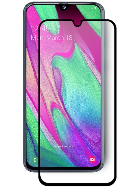 Защитное стекло Full screen PowerPlant для Samsung Galaxy A40, Black