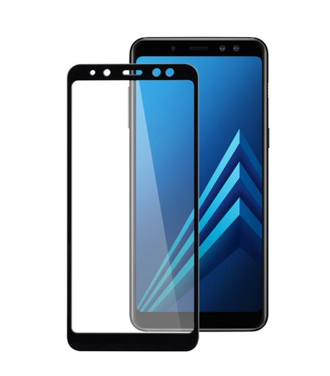 Защитное стекло Full screen PowerPlant для Samsung Galaxy A8 (2018), Black