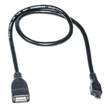 Кабель PowerPlant OTG USB 2.0 AF - Micro, 0.5м