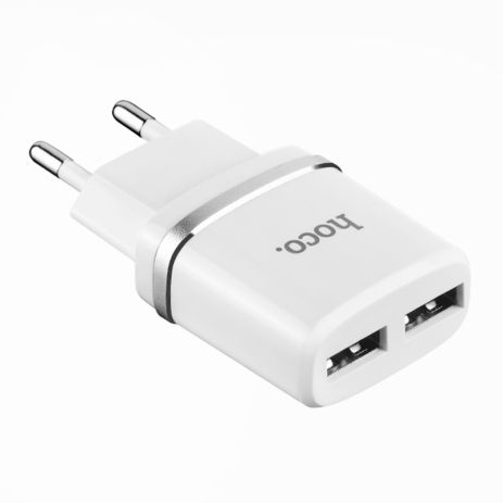 Зарядное устройство Hoco C12 2USB White (2.4A)