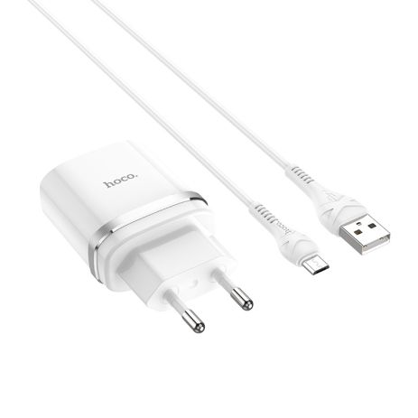 Зарядное устройство Hoco C12Q QC 3.0 18W + Micro Cable White