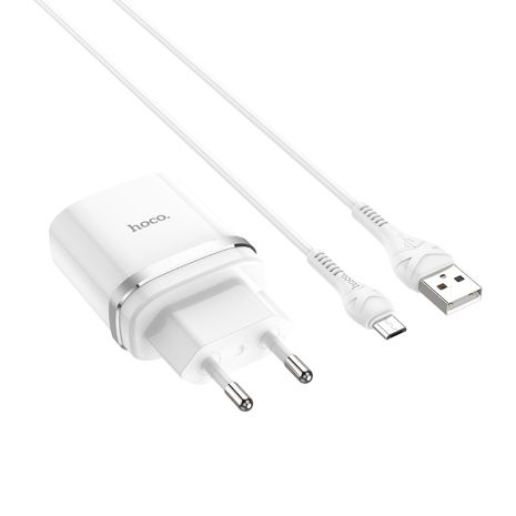 Зарядний пристрій Hoco C12Q QC 3.0 18W + Micro Cable White