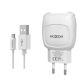 Зарядний пристрій Moxom KH-69 2.1A 2USB + Cable microUSB White