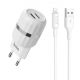 Зарядное устройство Hoco C41A Wisdom (2USB/ 2.4A) + Cable iPhone Lightning White