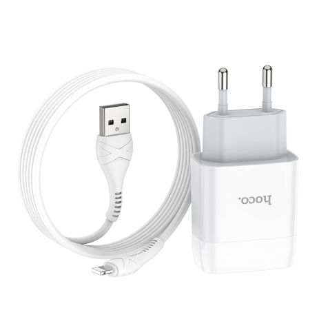 Зарядное устройство Hoco C72A Lightning 2.1A White