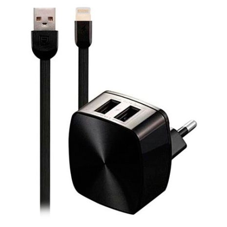 Зарядное устройство Remax RP-U215i 2.4A 2USB + Cable Lightning black