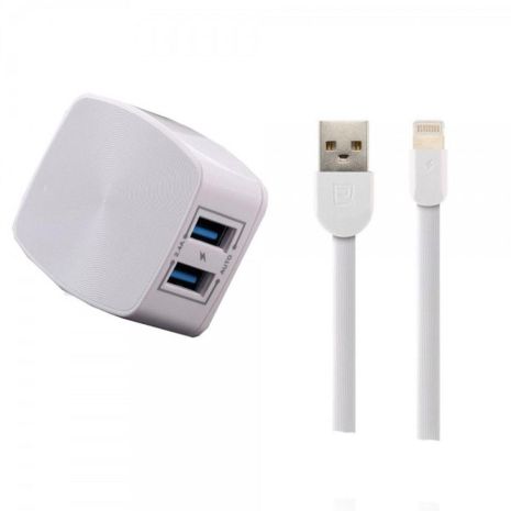 Зарядное устройство Remax RP-U215i 2.4A 2USB + Cable Lightning white