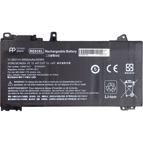 Аккумулятор PowerPlant для ноутбуков HP ProBook 450 G6 (RE03XL) 11.55V 3500mAh