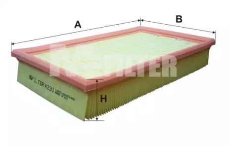 Фільтр повітряний 190 W201 2.3 16V, MFILTER (K231)