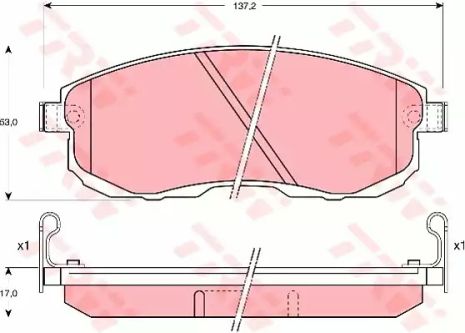 Колодки тормозные дисковые NISSAN TEANA передн. TRW (GDB1003)