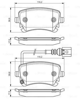 Колодки гальмівні VW T5 (7HM), T5 (7HB, 7HJ) задн. BOSCH (0986495094)