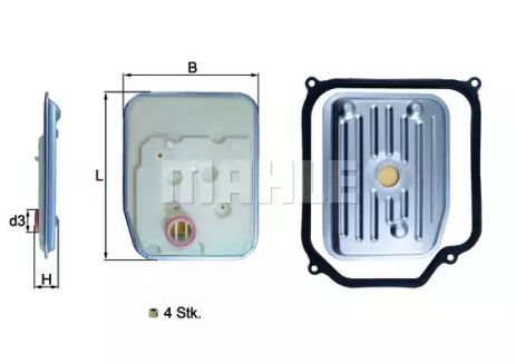 Фільтр масляний АКПП VW GOLF III, IV 91-, SKODA OCTAVIA 96- з прокладкою, MAHLE/KNECHT (HX147KIT1)