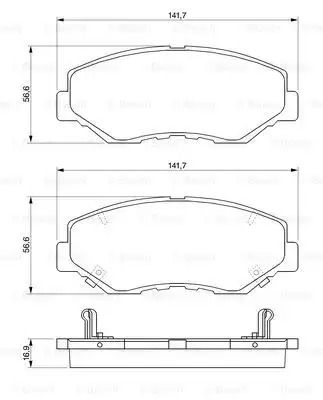 Колодки дискові гальмові HONDA CR-V передн. BOSCH (0986424809)