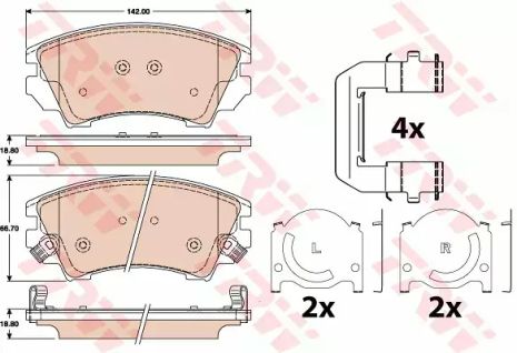 Колодки дискові гальмівні OPEL/SAAB Astra/Insignia/Zafira/9-5 F 17 08, TRW (GDB1783)