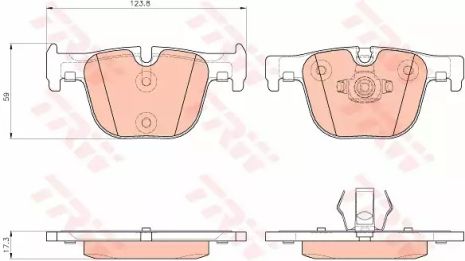 Колодки тормозные дисковые BMW 3(F30)/4(F32) R 11, TRW (GDB1937)