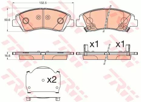 Колодки гальмові дискові HYUNDAI/SUZUKI I10/SX4/Vitara F 13, TRW (GDB3618)