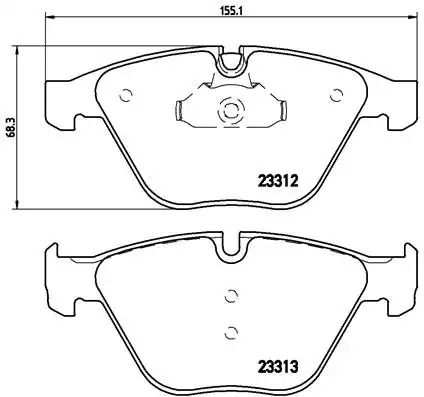 Колодки дискові гальмові BMW 3 (E90), 5 (E60) передн. (BREMBO), BREMBO (P06054)