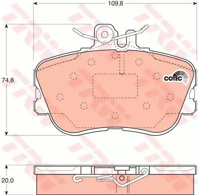 Колодки тормозные дисковые MB C-CLASS (W202) передн. TRW (GDB1094)