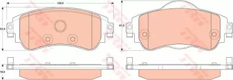 Дискові гальмівні колодки CITROEN C4 1.4 F 11, TRW (GDB1917)