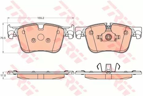 Дискові гальмівні колодки CITROEN/PEUGEOT C4/308 F 13, TRW (GDB2035)