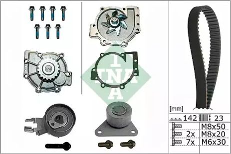 Водяний насос + комплект ГРМ FORD AUSTRALIA, VOLVO V40, INA (530046730)