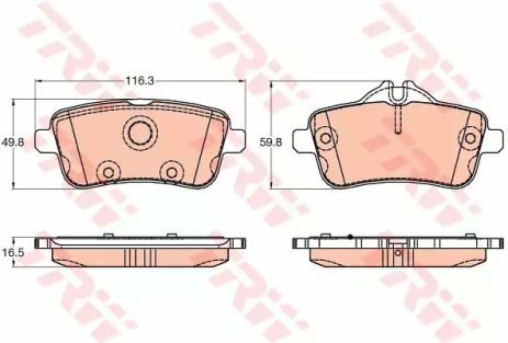 Колодки дискові гальмові MB GL-CLASS 2012-, M-CLASS 2011- задн. TRW (GDB1947)