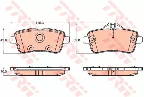 Колодки тормозные дисковые MB GL-CLASS 2012-, M-CLASS 2011- задн. TRW (GDB1947)