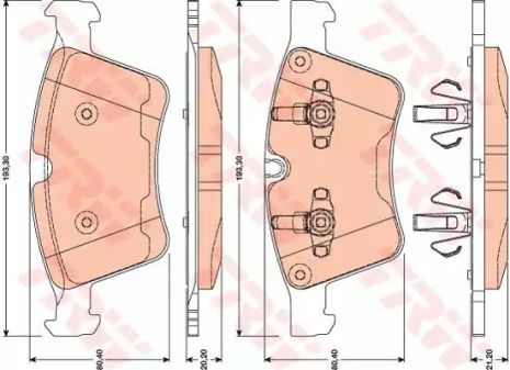 Колодки гальмові дискові MERCEDES ML/GL F 06, TRW (GDB1797)