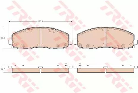 Колодки гальмові дискові CHRYSLER/FIAT/VW Voyager/Freemont/Routan F 11, TRW (GDB1944)