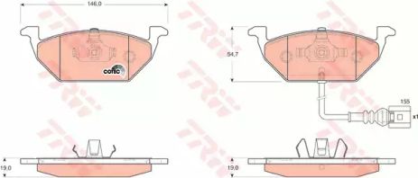 Колодки гальмівні дискові SEAT/SKODA/VW Leon/Octavia/Caddy/Golf, TRW (GDB1658)