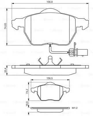 Колодки дискові гальмові AUDI A4, A6, SKODA SUPERB, VW PASSAT передн. BOSCH (0986495241)