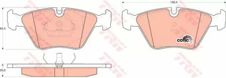 Колодки дискові гальмові BMW 3 (E36) передн. TRW (GDB916)