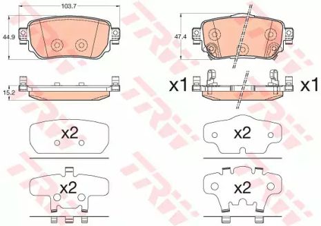 Колодки гальмівні дискові NISSAN/RENAULT Qashqai/X-Trail/Kadjar R 13, TRW (GDB3617)