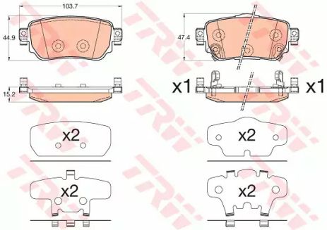 Колодки тормозные дисковые NISSAN/RENAULT Qashqai/X-Trail/Kadjar R 13, TRW (GDB3617)