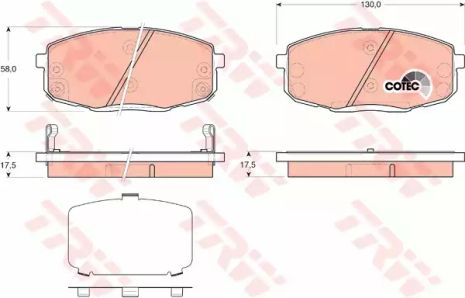 Колодки дискові гальмівні HYUNDAI i30, KIA CEE\D передн. , TRW (GDB3450)