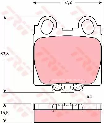 Тормозные колодки дисковые LEXUS GS 300/GS 430/IS 200/IS 300/SC 430, TRW (GDB3233)