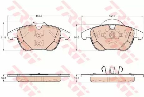 Тормозные колодки дисковые Ford Mondeo F 07, TRW (GDB1960)