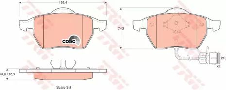 Колодки дискові гальмові AUDI 100 (44, 44Q, C3, 4A, C4) передн. TRW (GDB1049)