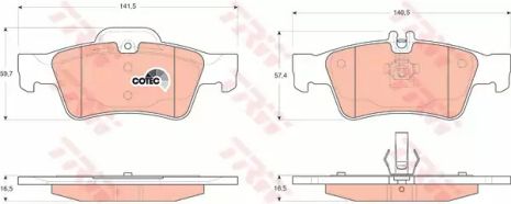 Колодки гальмівні до дисків MB E/S-клас (W211/W212/W220/W221) 99- , TRW (GDB1546)