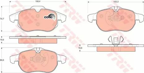 Колодки гальмові дискові FIAT - OPEL - VAUXHALL Croma/Vectra, TRW (GDB1613)