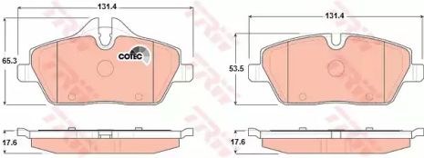 Колодки тормозные дисковые BMW 116i/118d/118i, TRW (GDB1611)